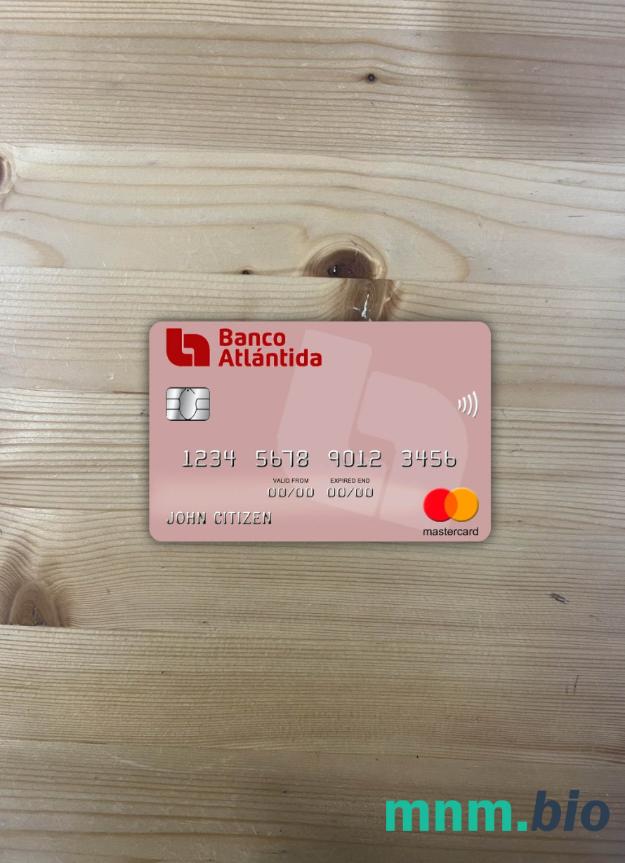Honduras Banco Atlantida wygląd zdjęcia mastercard skan PSD + zdjęcie